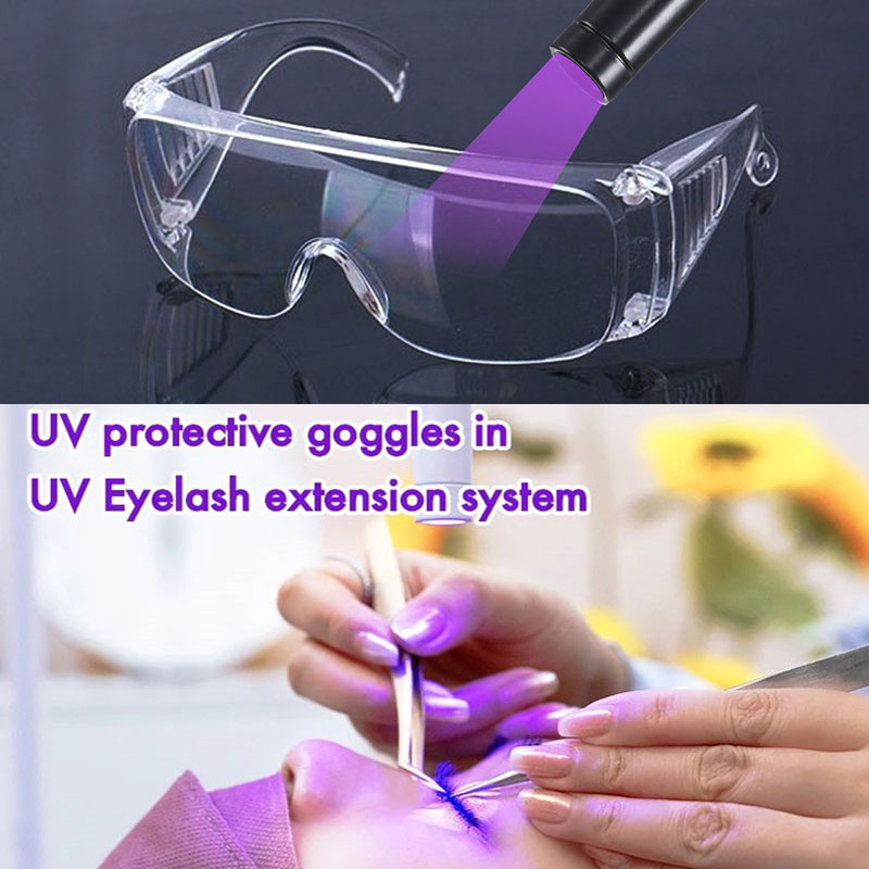 Eyelash Extension With Glasses - UV-Schutzbrille für falsche Wimpern, Wimpernverlängerung, Sicherheitsstrahlschutz,