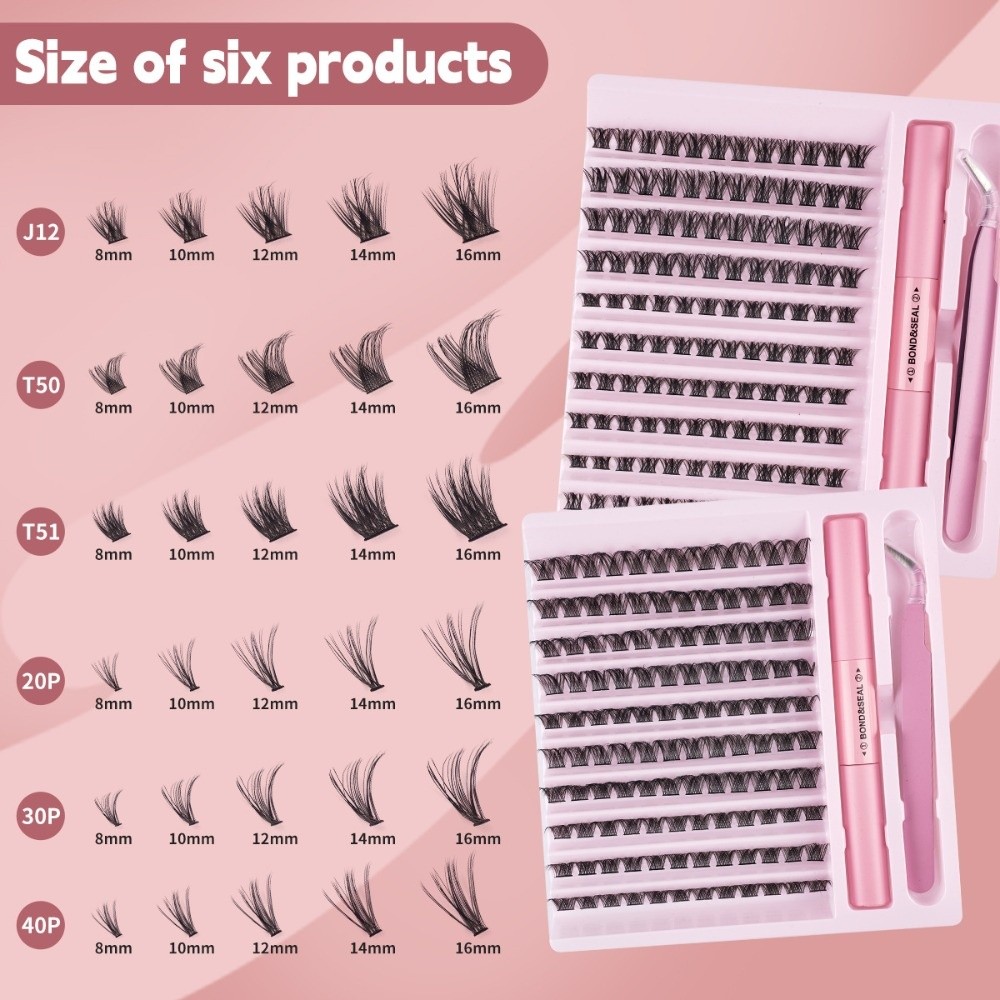 Eyelash Extension Kits - Hochwertige Bond-and-Seal Künstliche Wimpern Wispy-Style Natürlicher