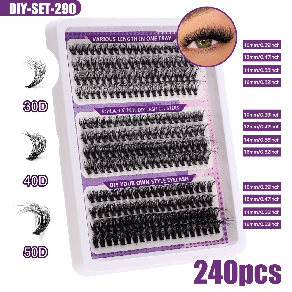 Eyelash Extension Kits - Natürlich Aussehende Künstliche Wimpern Wispy-Style Bond