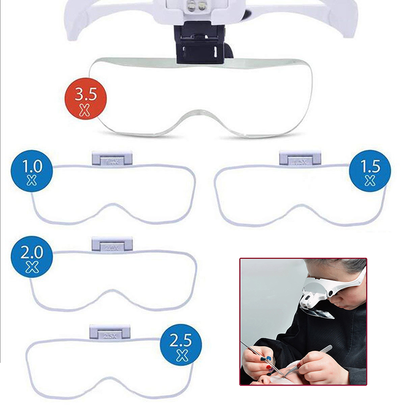 Eyelash Extension With Glasses - 5Pcs Objektiv Einstellbare Lupe Wimpern Verlängerung
