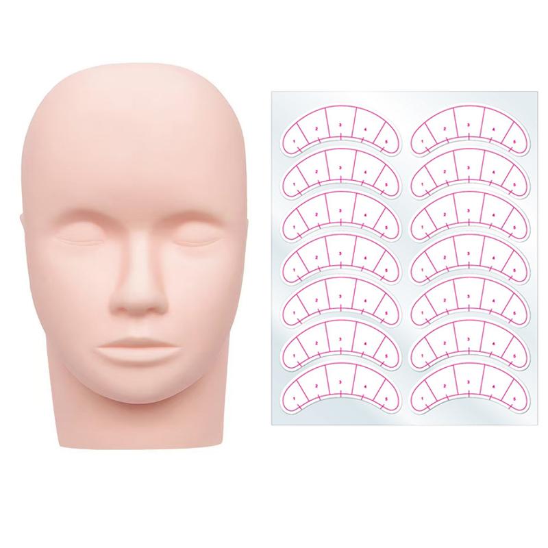 1 Stück Übungskopf & 10 Blatt  – Lash Mapping Sticker Bewertung und Preis